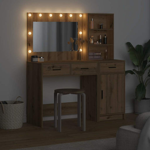 vidaXL Dressing Table 2 pcs Brown 78.5 x 41 x 135 cm Engineered wood