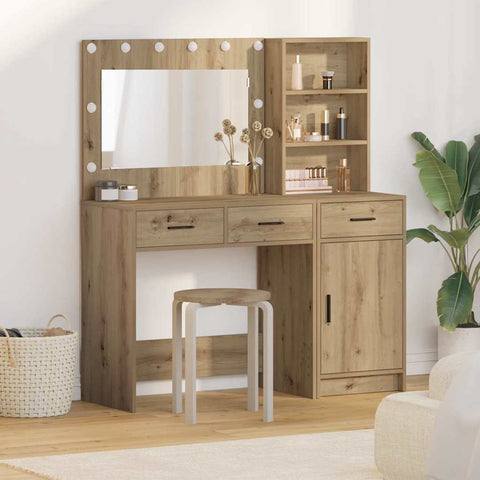 vidaXL Dressing Table 2 pcs Brown 78.5 x 41 x 135 cm Engineered wood