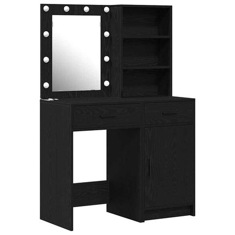 vidaXL Dressing Table Set with Drawer 2 pcs Black oak 50 x 41 x 135 cm
