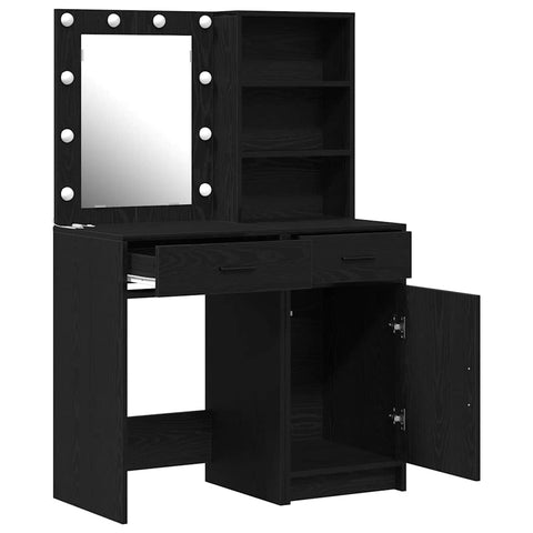 vidaXL Dressing Table Set with Drawer 2 pcs Black oak 50 x 41 x 135 cm