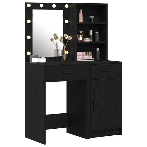 vidaXL Dressing Table Set with Drawer 2 pcs Black oak 50 x 41 x 135 cm