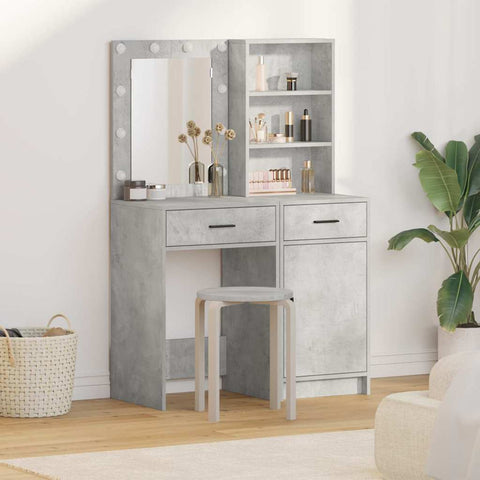 vidaXL Dressing Table Set 2 pcs Concrete Grey 50 x 41 x 135 cm