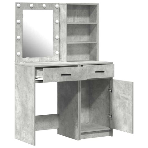 vidaXL Dressing Table Set 2 pcs Concrete Grey 50 x 41 x 135 cm