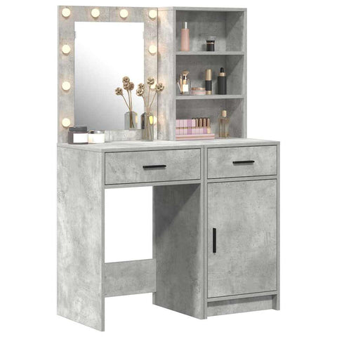 vidaXL Dressing Table Set 2 pcs Concrete Grey 50 x 41 x 135 cm
