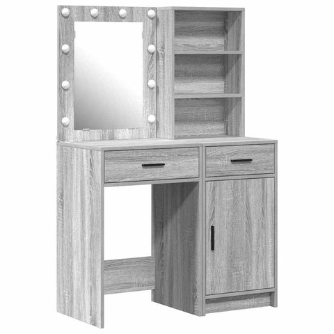 vidaXL Dressing Table Set with Door 2 pcs Grey sonoma 50 x 41 x 135 cm