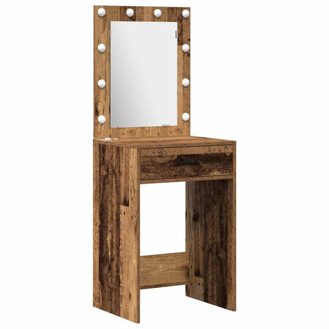 vidaXL Dressing Table Set with Drawer 2 pcs Old wood 50 x 41 x 135 cm