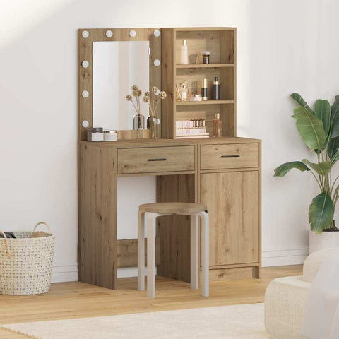 vidaXL Dressing Table Set with Door 2 pcs Artisan oak 50 x 41 x 135 cm