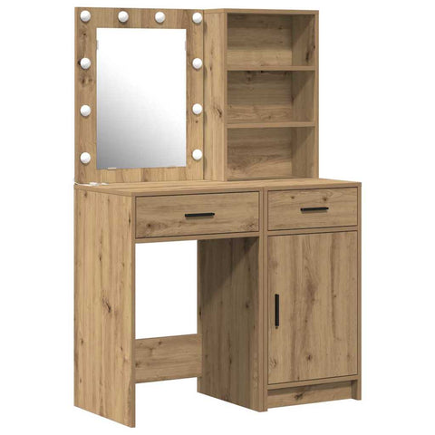 vidaXL Dressing Table Set with Door 2 pcs Artisan oak 50 x 41 x 135 cm
