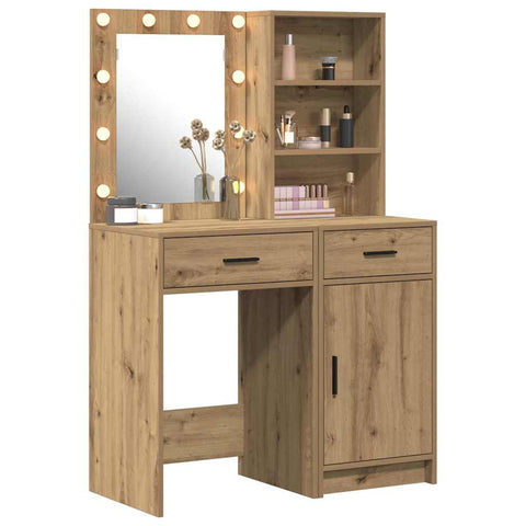 vidaXL Dressing Table Set with Door 2 pcs Artisan oak 50 x 41 x 135 cm