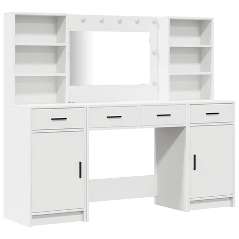 vidaXL Dressing Table Set with Drawer 3 pcs White 78.5 x 41 x 135 cm
