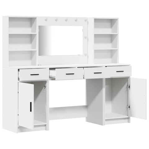 vidaXL Dressing Table Set with Drawer 3 pcs White 78.5 x 41 x 135 cm