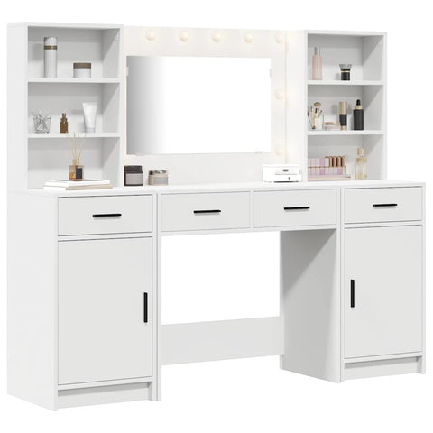 vidaXL Dressing Table Set with Drawer 3 pcs White 78.5 x 41 x 135 cm