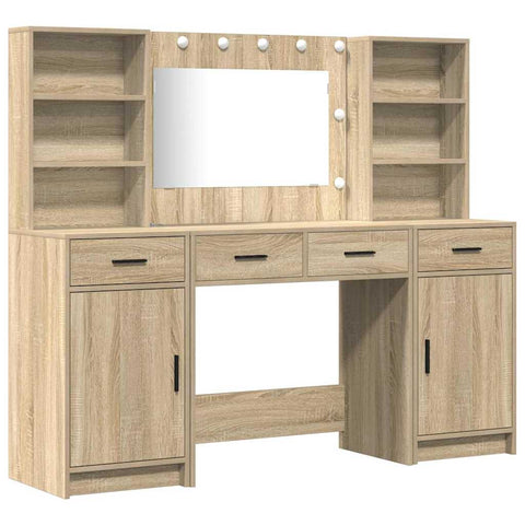 vidaXL Dressing Table Set 3 pcs Sonoma Oak 78.5 x 41 x 135 cm