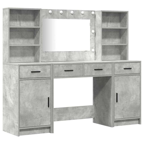 vidaXL Dressing Table Set 3 pcs Concrete Grey 78.5 x 41 x 135 cm