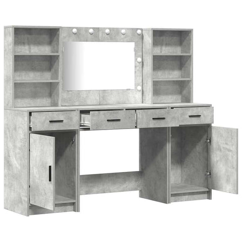 vidaXL Dressing Table Set 3 pcs Concrete Grey 78.5 x 41 x 135 cm