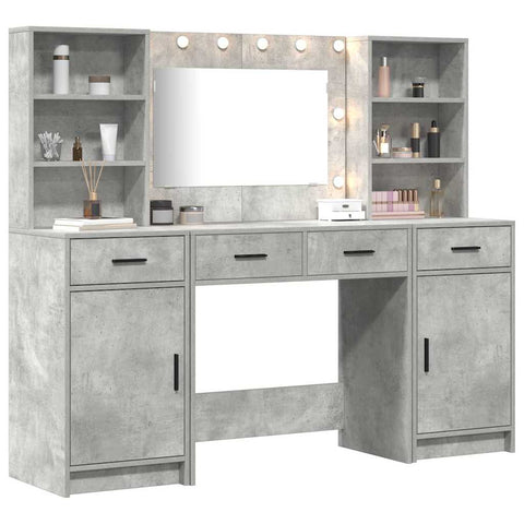 vidaXL Dressing Table Set 3 pcs Concrete Grey 78.5 x 41 x 135 cm