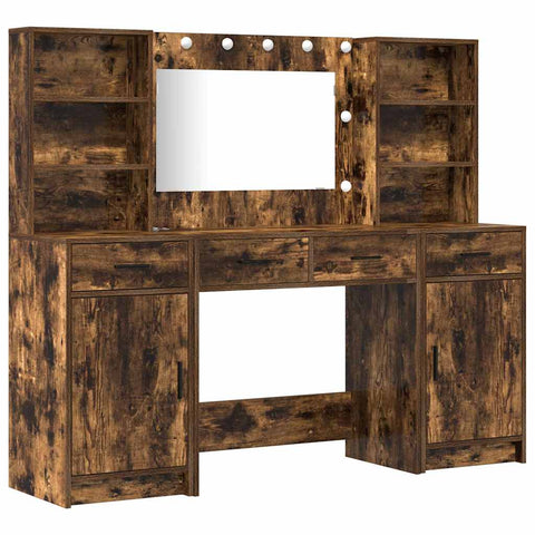 vidaXL Dressing Table Set 3 pcs Smoked Oak 78.5 x 41 x 135 cm