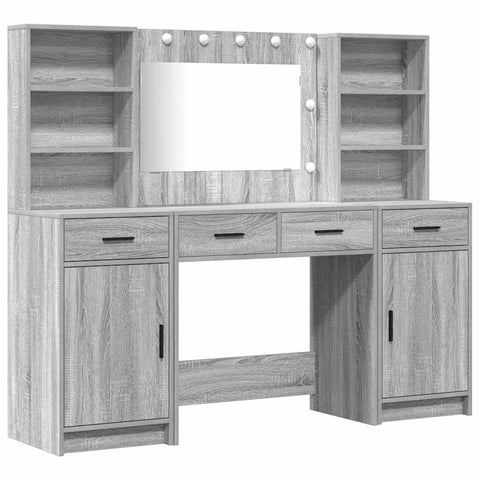 vidaXL Dressing Table Set 3 pcs Grey sonoma 78.5 x 41 x 135 cm