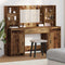 vidaXL Dressing Table Set with Shelf 3 pcs Old wood 78.5 x 41 x 135 cm