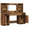 vidaXL Dressing Table Set with Shelf 3 pcs Old wood 78.5 x 41 x 135 cm