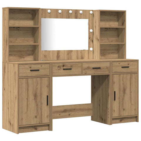 vidaXL Dressing Table Set 3 pcs Artisan oak 78.5 x 41 x 135 cm