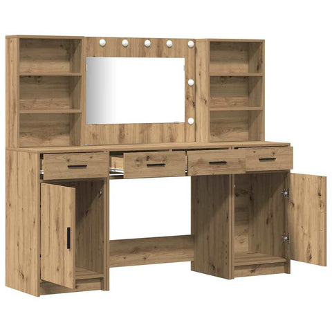 vidaXL Dressing Table Set 3 pcs Artisan oak 78.5 x 41 x 135 cm