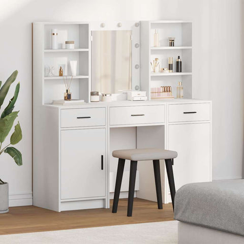 vidaXL Dressing Table Set 3 pcs White 50 x 41 x 135 cm Engineered wood