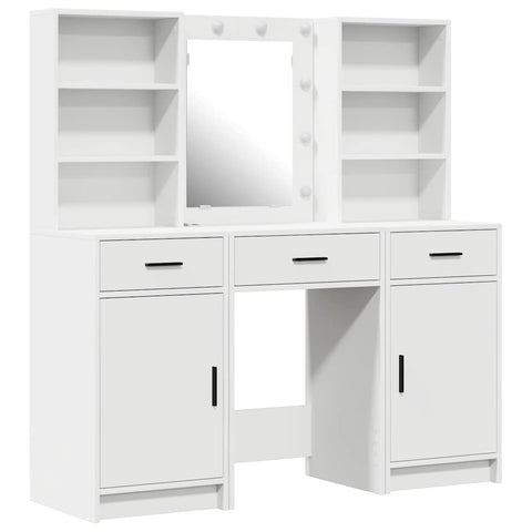 vidaXL Dressing Table Set 3 pcs White 50 x 41 x 135 cm Engineered wood
