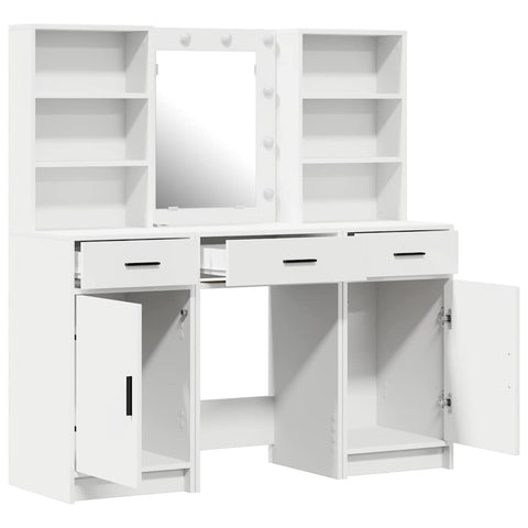 vidaXL Dressing Table Set 3 pcs White 50 x 41 x 135 cm Engineered wood