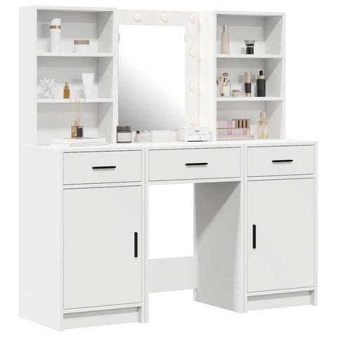 vidaXL Dressing Table Set 3 pcs White 50 x 41 x 135 cm Engineered wood
