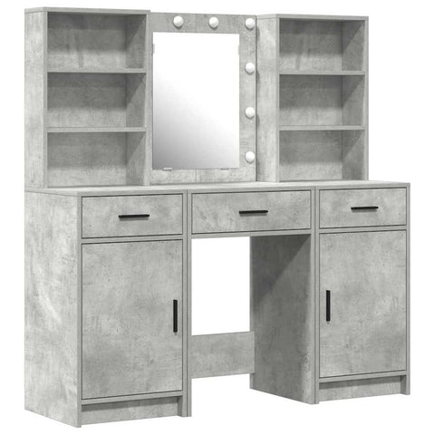 vidaXL Dressing Table Set 3 pcs Concrete Grey 50 x 41 x 135 cm