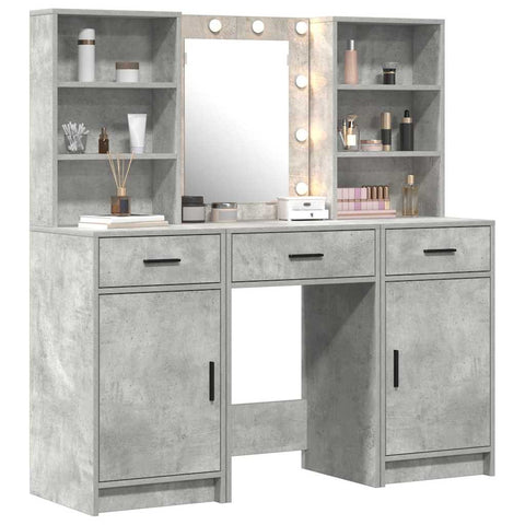 vidaXL Dressing Table Set 3 pcs Concrete Grey 50 x 41 x 135 cm