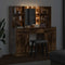 vidaXL Dressing Table Set with Shelf 3 pcs Smoked Oak 50 x 41 x 135 cm