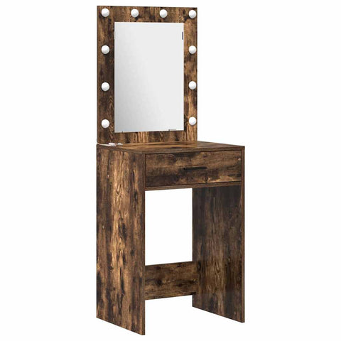 vidaXL Dressing Table Set with Shelf 3 pcs Smoked Oak 50 x 41 x 135 cm