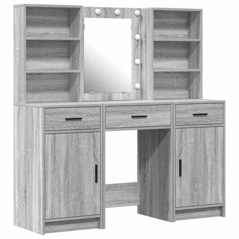 vidaXL Dressing Table Set with Door 3 pcs Grey sonoma 50 x 41 x 135 cm