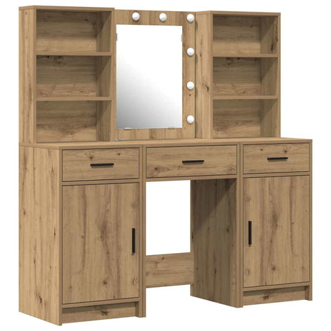 vidaXL Dressing Table Set with Door 3 pcs Artisan oak 50 x 41 x 135 cm