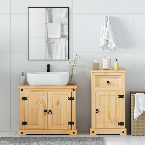 vidaXL 2 Piece Bathroom Furniture Set Corona Solid Wood Pine