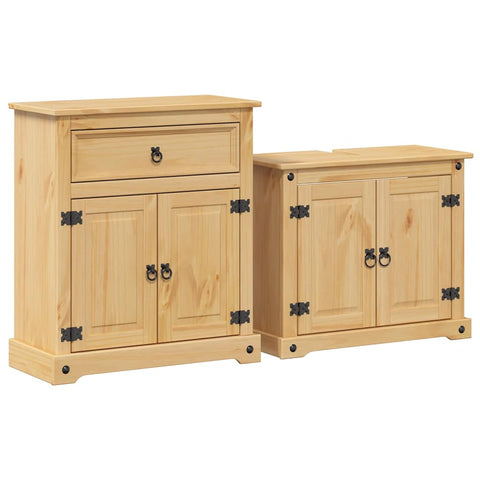 vidaXL 2 Piece Bathroom Furniture Set Corona Solid Wood Pine
