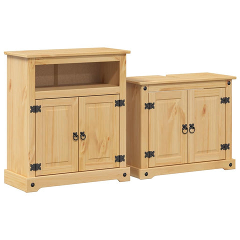 vidaXL 2 Piece Bathroom Furniture Set Corona Solid Wood Pine