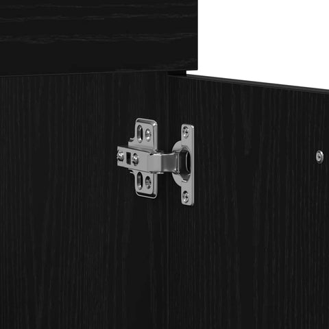 vidaXL 4 Piece Bathroom Furniture Set Black Oak Engineered Wood