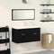 vidaXL Bathroom Furniture Set with Door 3 pcs Black Oak 90x38.5x46cm