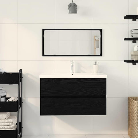 vidaXL Bathroom Furniture Set 3 pcs Black oak 80 x 38.5 x 45 cm