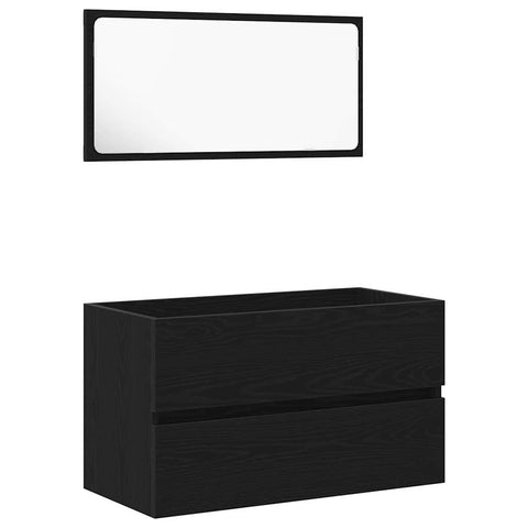 vidaXL Bathroom Furniture Set 3 pcs Black oak 80 x 38.5 x 45 cm