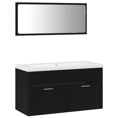 vidaXL Bathroom Furniture Set 3 pcs Black Oak 90 x 38.5 x 46 cm