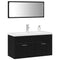 vidaXL Bathroom Furniture Set 3 pcs Black Oak 90 x 38.5 x 46 cm