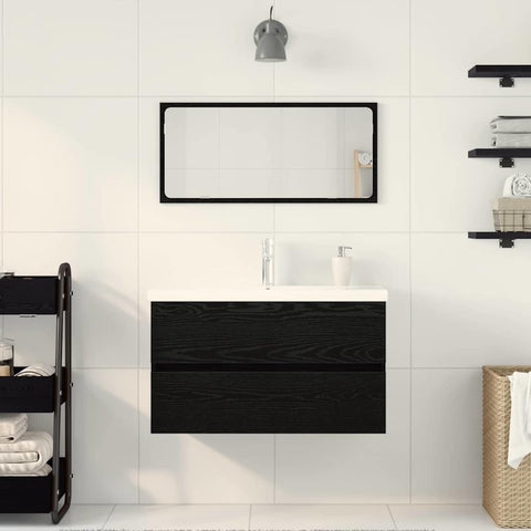 vidaXL Bathroom Furniture Set 3 pcs Black oak 80 x 38.5 x 45 cm