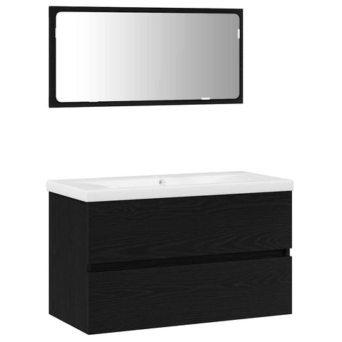 vidaXL Bathroom Furniture Set 3 pcs Black oak 80 x 38.5 x 45 cm