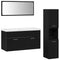 vidaXL Bathroom Furniture Set 4 pcs Black Oak 90 x 38.5 x 46 cm