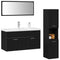 vidaXL Bathroom Furniture Set 4 pcs Black Oak 90 x 38.5 x 46 cm