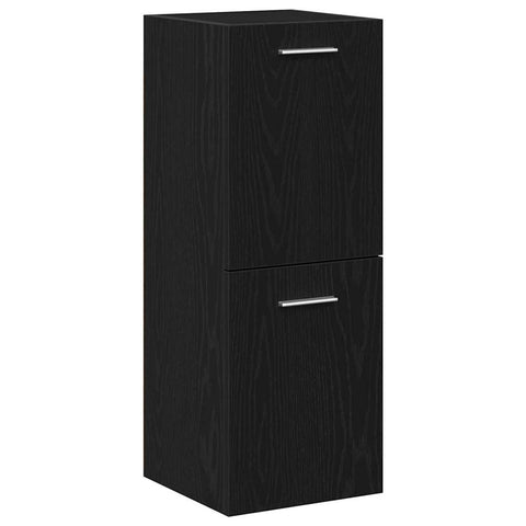 vidaXL 4 Piece Bathroom Furniture Set Black Oak Engineered Wood